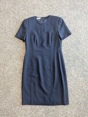 Escada Elements 100% Wool Sheath Dress Size 40 Black